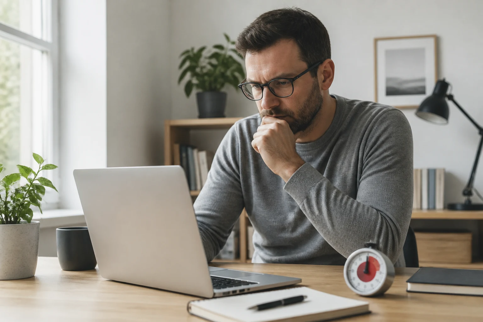 Person checking subscription usage information on a laptop