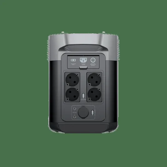 EcoFlow DELTA 2 후면 AC 콘센트와 충전 입력 커버