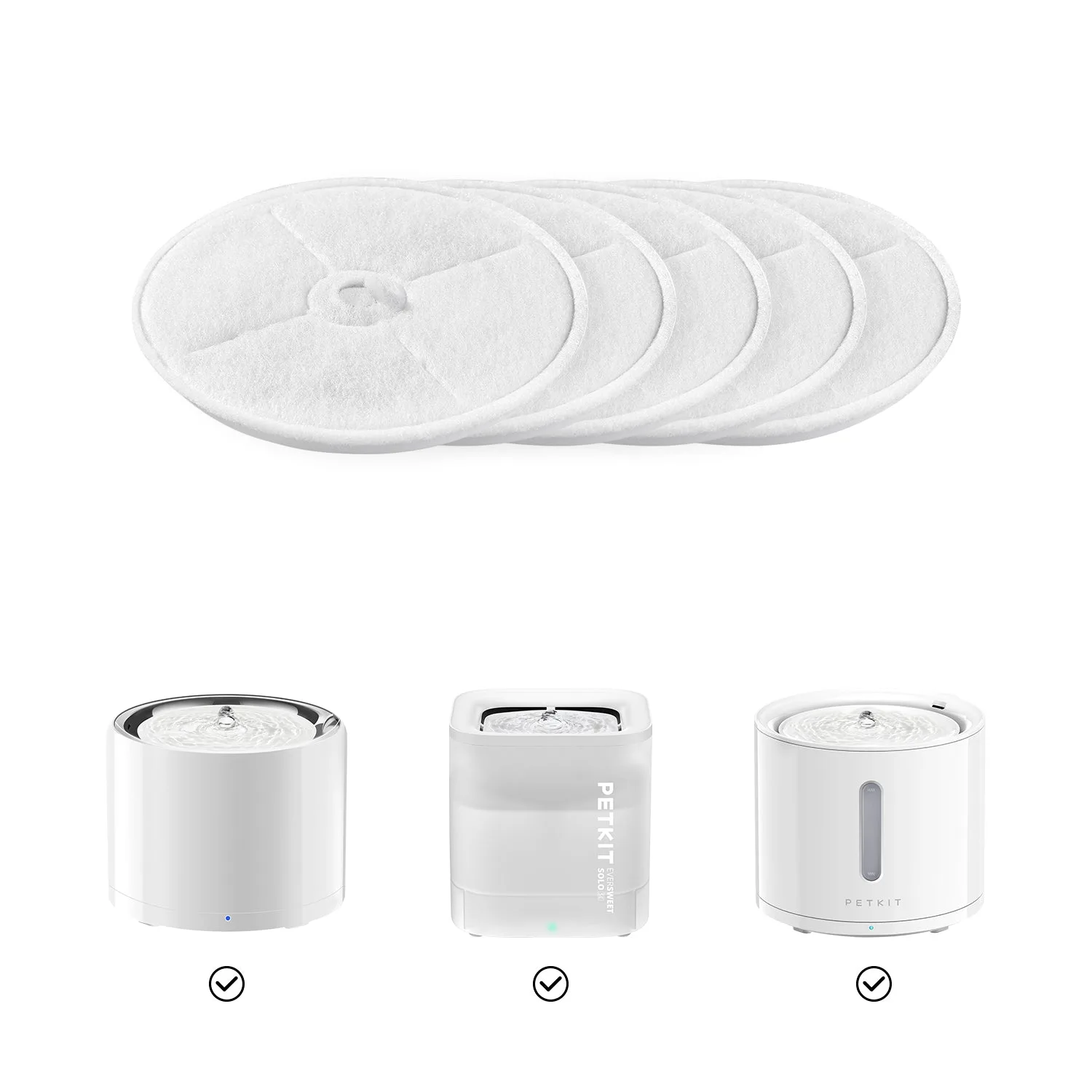 PETKIT Filter Unit 3.0 원형 필터 다섯 개와 호환 정수기