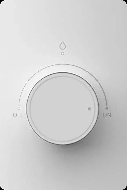 Xiaomi Humidifier 2 Lite OFF와 ON이 표시된 분무량 다이얼