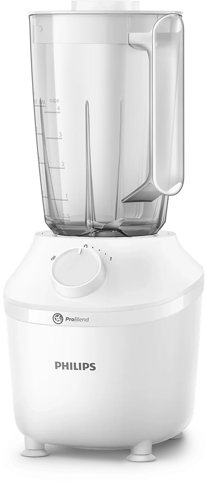 Philips HR2041/00의 플라스틱 용기와 손잡이·모터 본체