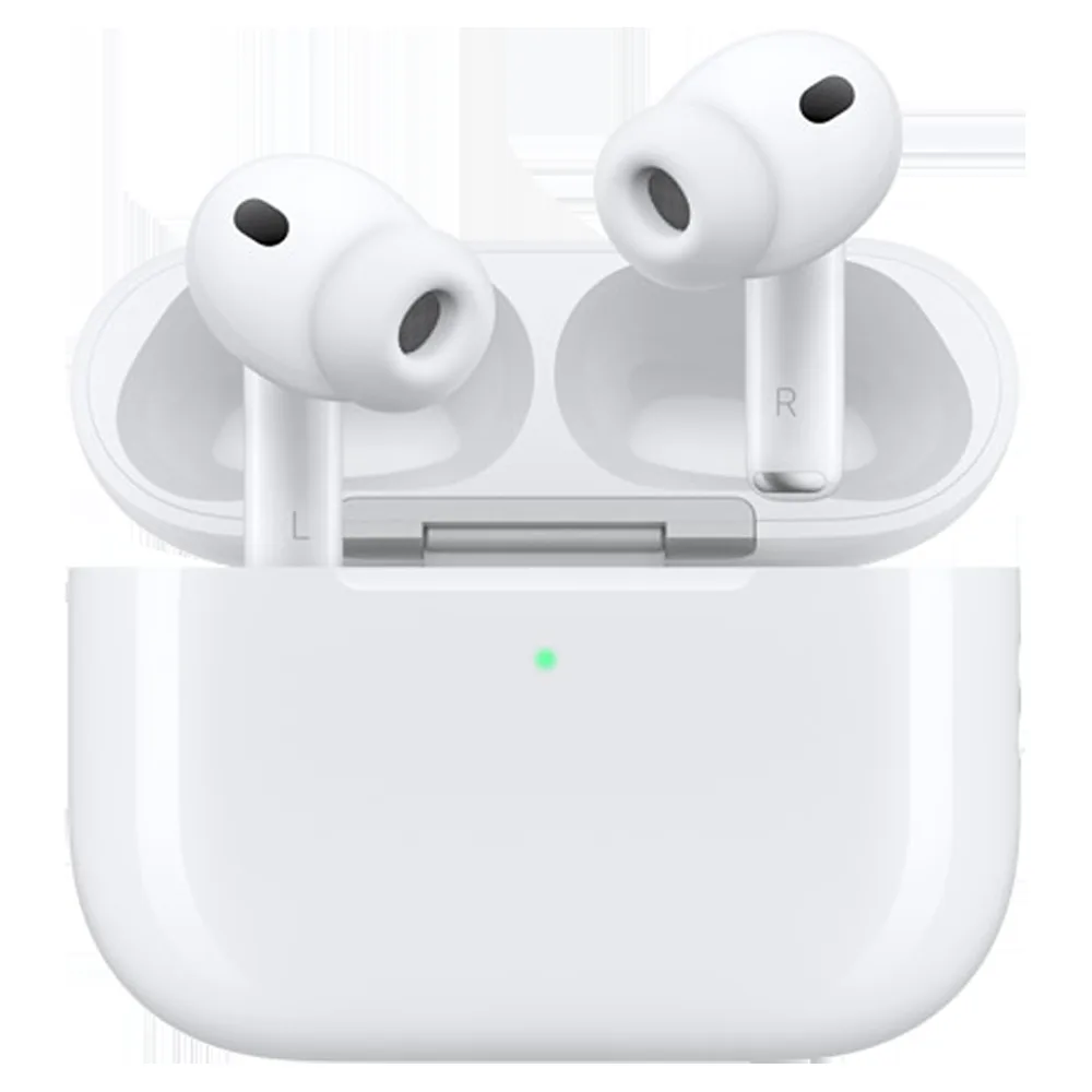 AirPods Pro 3 이어버드와 충전 케이스 제품 렌더