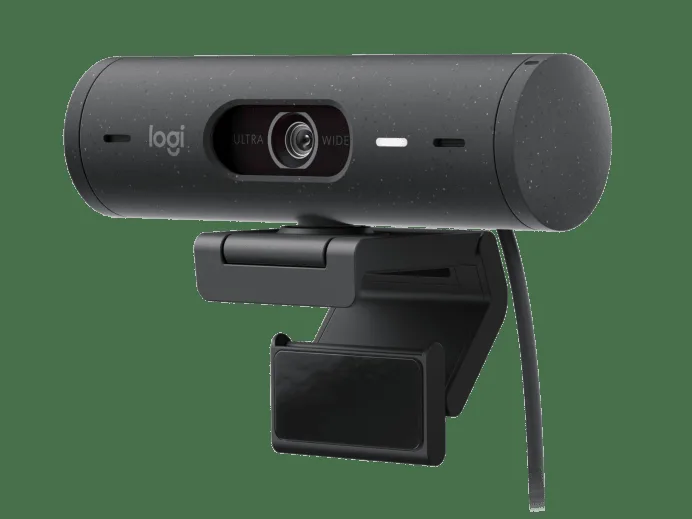 Logitech Brio 505 웹캠의 렌즈와 모니터 고정 클립