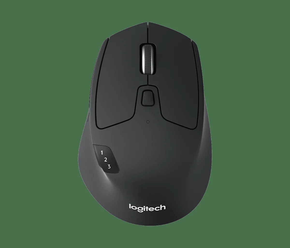 로지텍 M720의 상단과 1·2·3 연결 표시