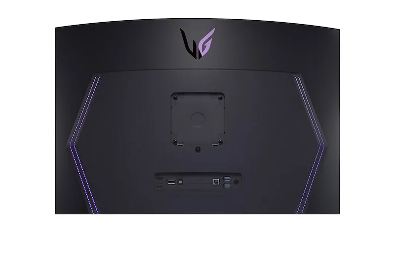 LG 45GR95QE-B의 스탠드를 분리한 후면 장착부