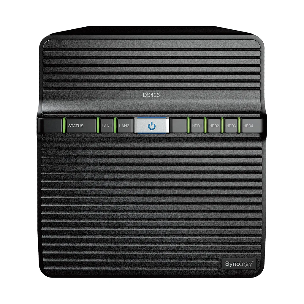 Synology DS423 전면의 HDD1부터 HDD4 표시