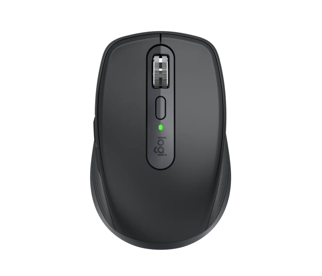 로지텍 MX Anywhere 3S for Business 윗면과 MagSpeed 휠