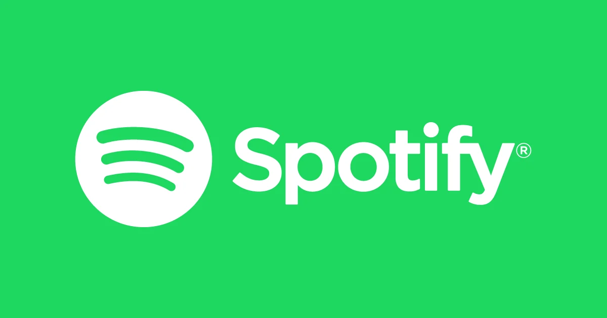 White Spotify logo on a green background