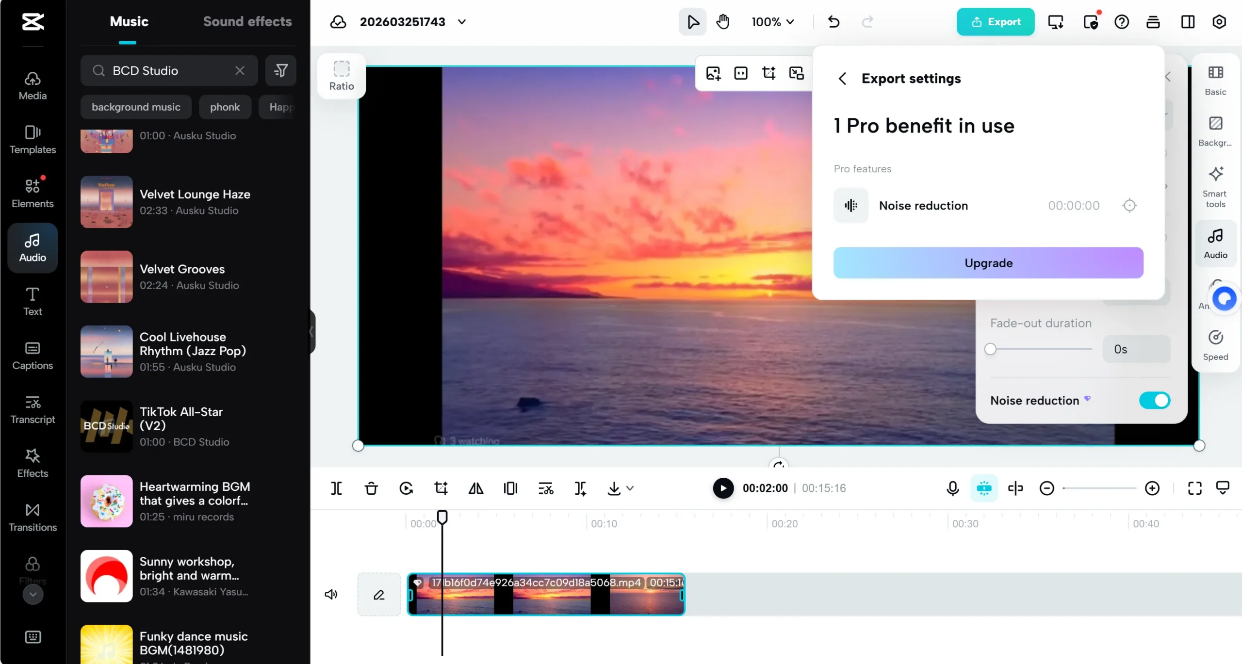 CapCut 온라인 내보내기의 Pro 기능 사용 안내