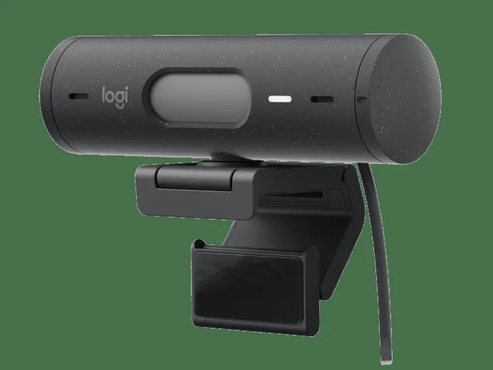 프라이버시 셔터가 렌즈를 가린 Logitech Brio 505