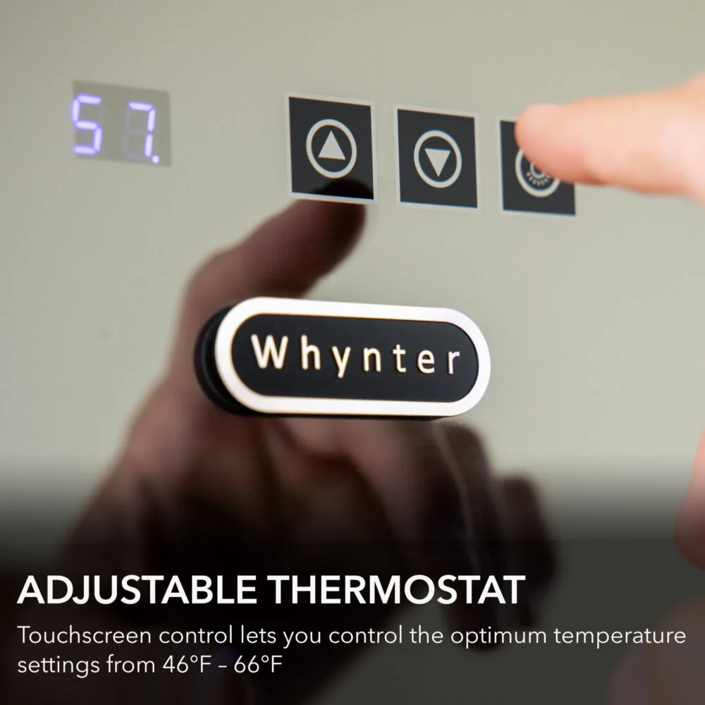 Whynter WC-201TD 온도 표시창과 설정 버튼