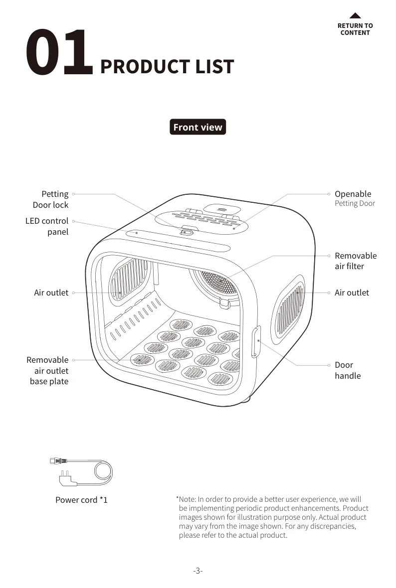 PETKIT AirSalon Max PD10 출입구와 내부 받침 구조 도해