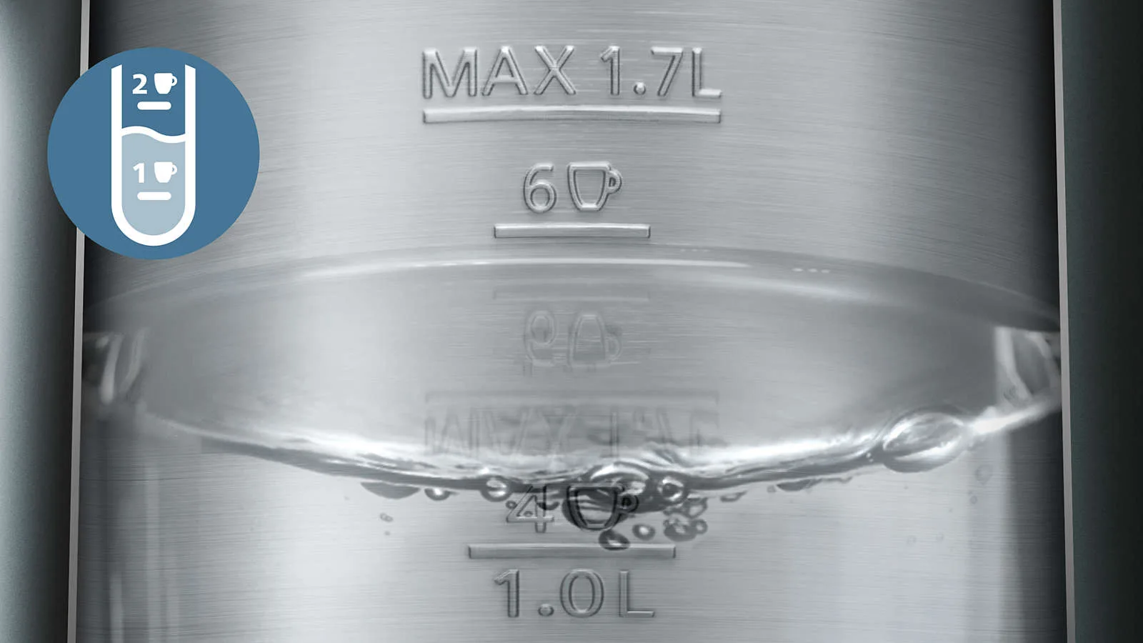 Philips HD9396/90 내부의 MAX 1.7L와 수위 눈금