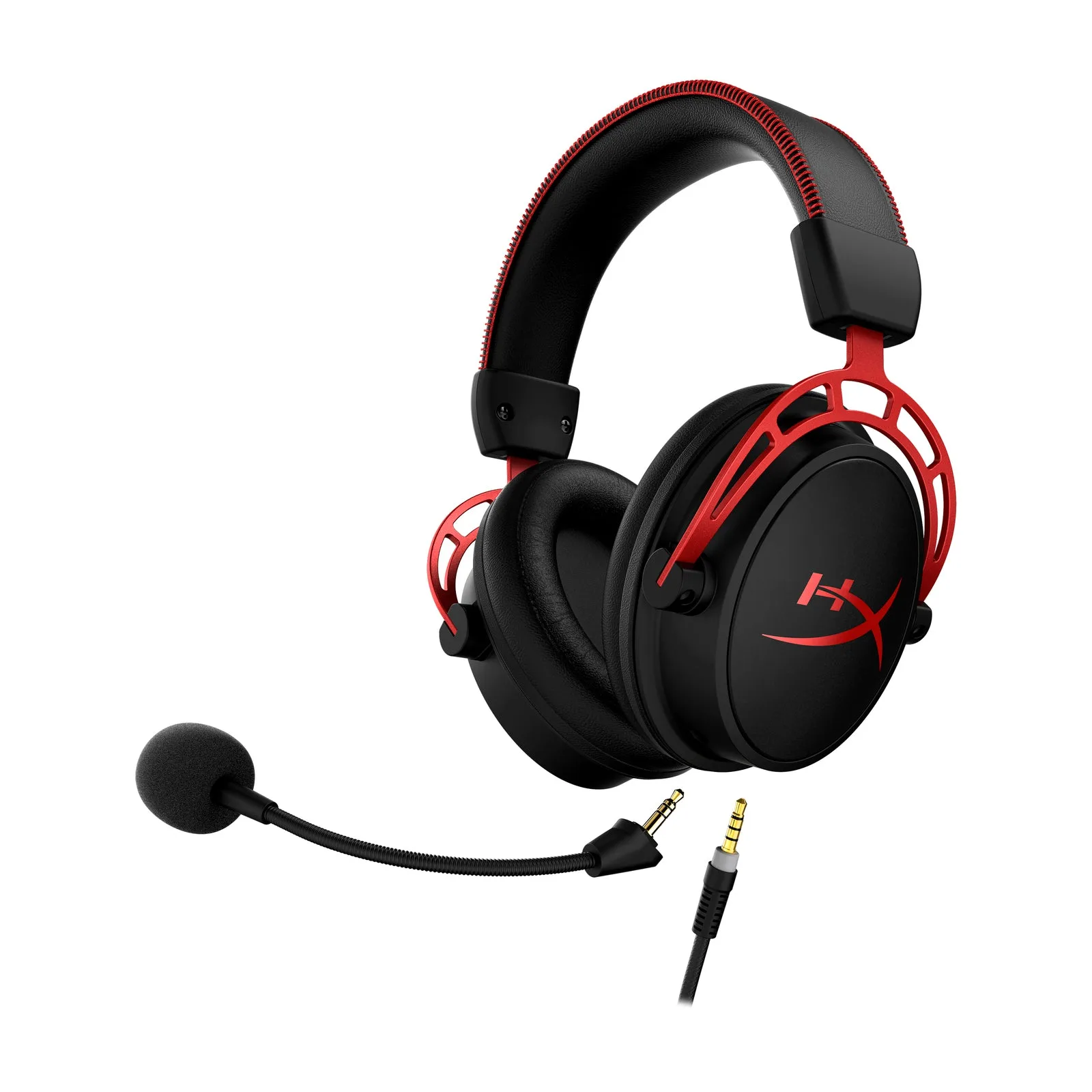 HyperX Cloud Alpha 본체와 분리형 마이크·3.5mm 케이블