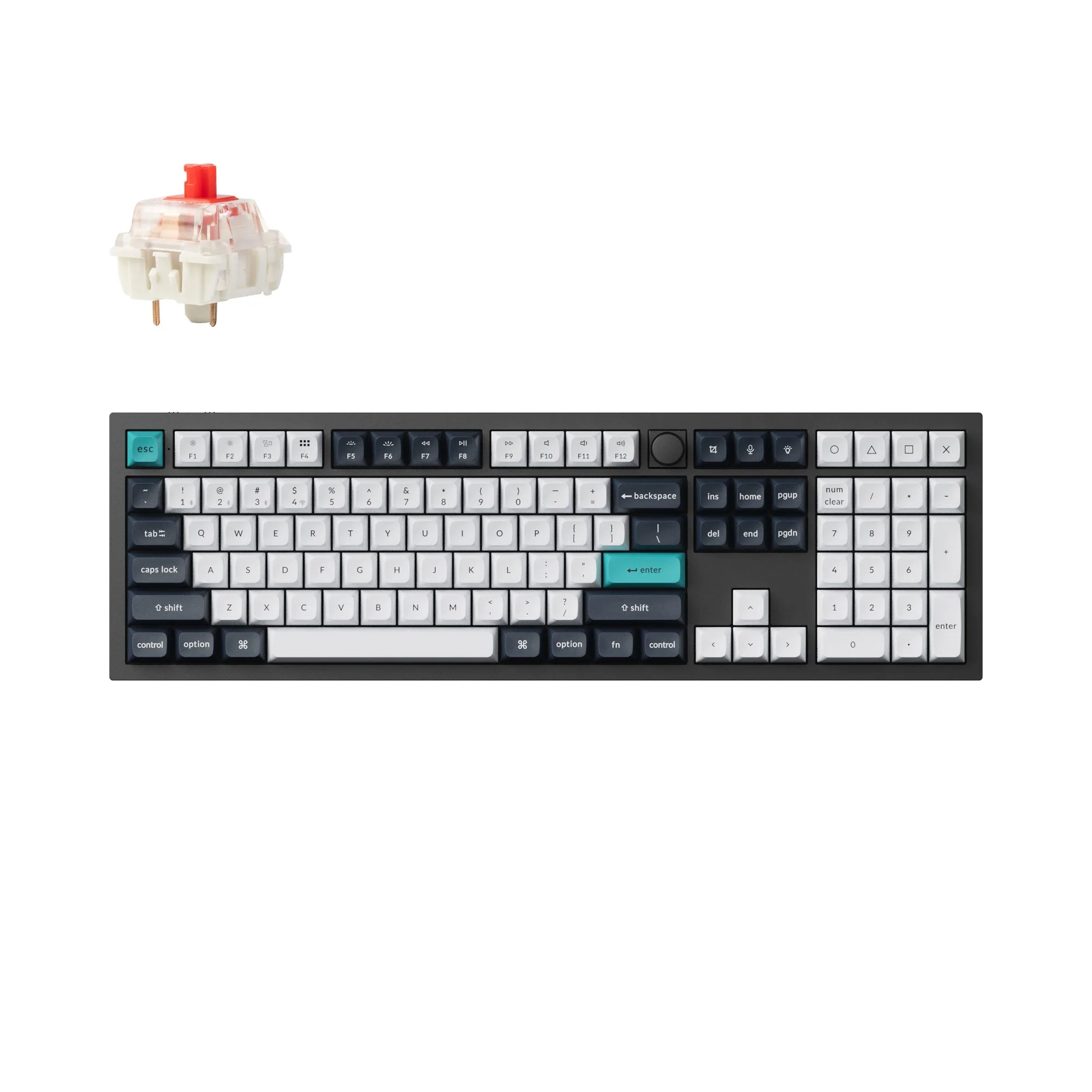 Keychron Q6 Max 풀배열 예시: 오른쪽 숫자패드와 탐색 키 구역