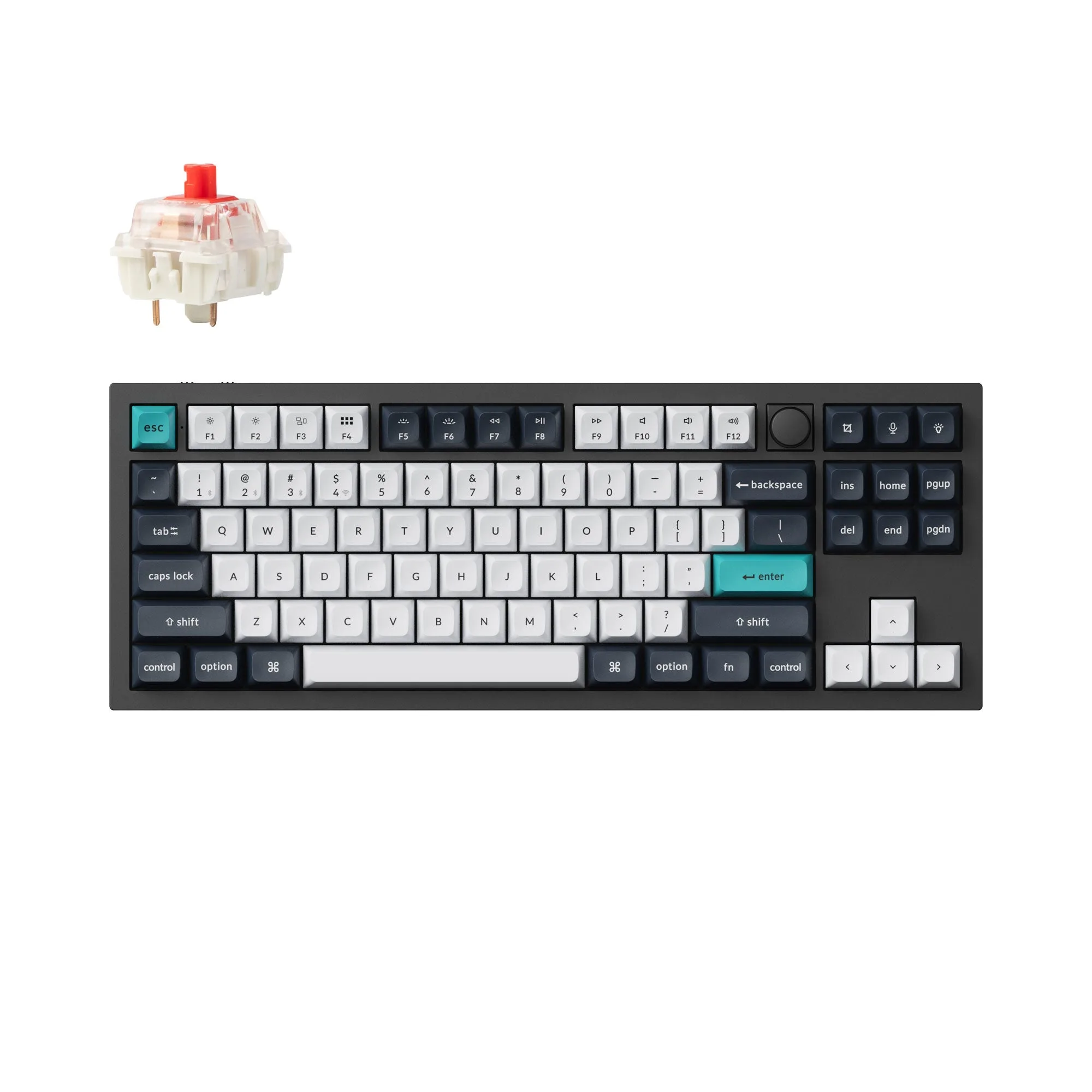 Keychron Q3 Max 텐키리스 예시: 숫자패드 없이 분리된 탐색 키 구역